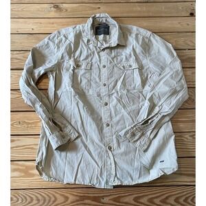 Jack & Jones Button Down Shirt Size Large Men’s Khaki Long Sleeve
